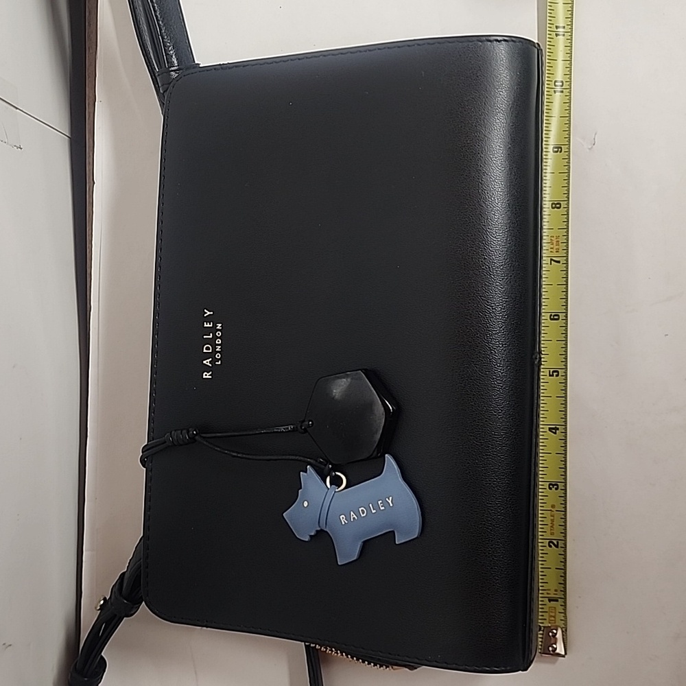 Radley London Liverpool Street Vintage Black Crossbody Bag Gold Accents & Charms - Picture 11 of 14